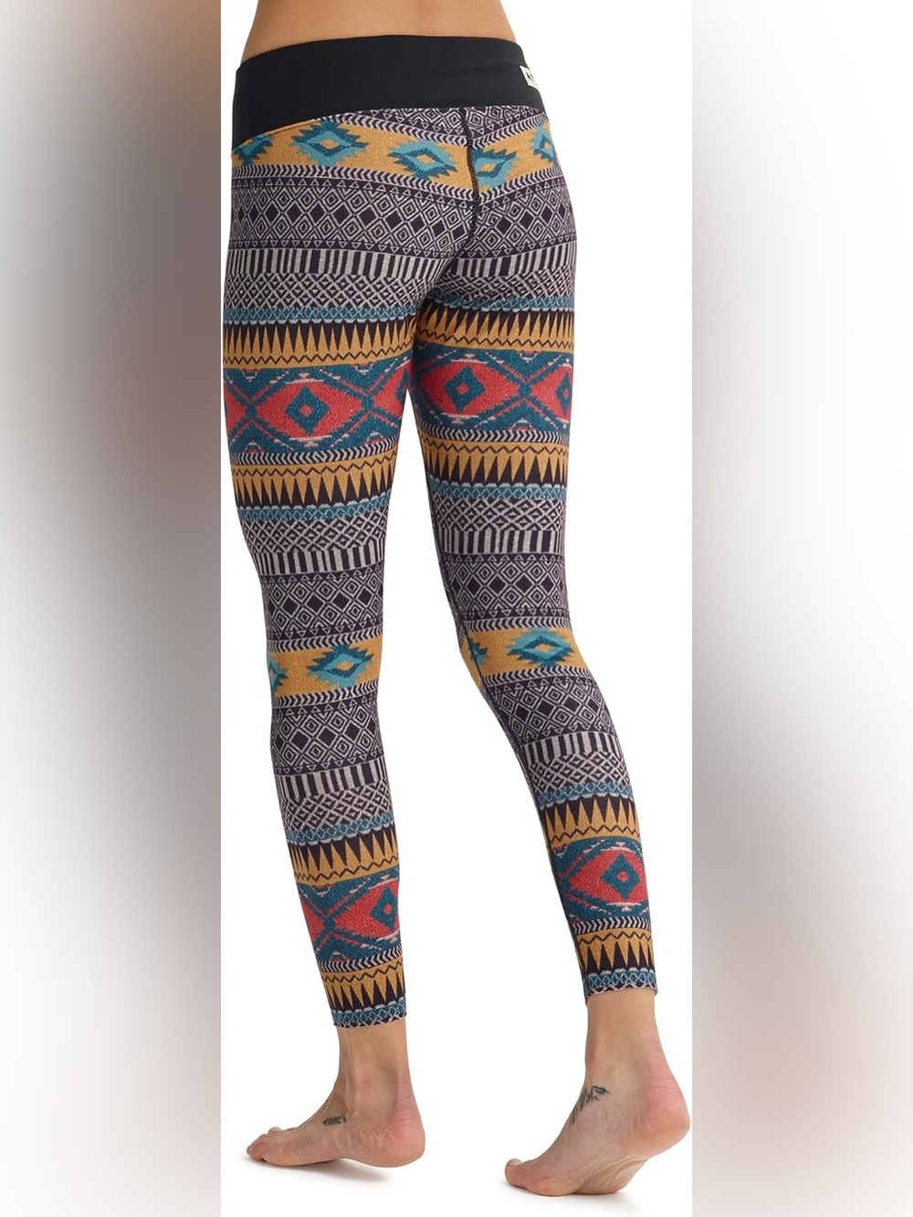 Burton Midweight Base Layer Capri Leggings Aztec Print Sz S